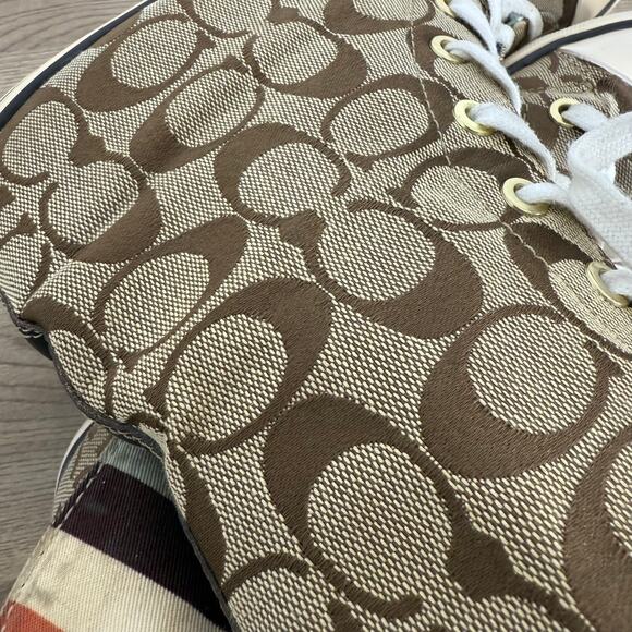 Coach Womens Logo Rainbow Bonney High Tops Great Pre-Owned Condition Size 7.5 - Picture 3 of 15